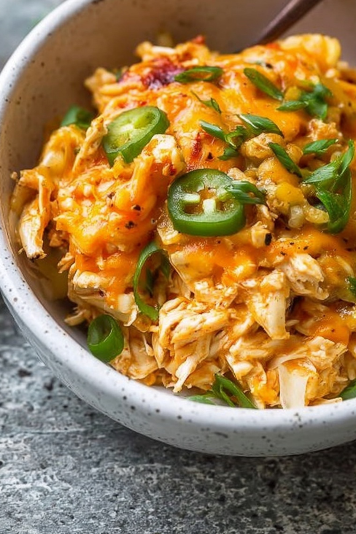 Delicious Jalapeño Buffalo Chicken Casserole with fresh vegetables