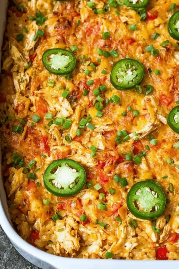 Delicious Jalapeño Buffalo Chicken Casserole with fresh vegetables