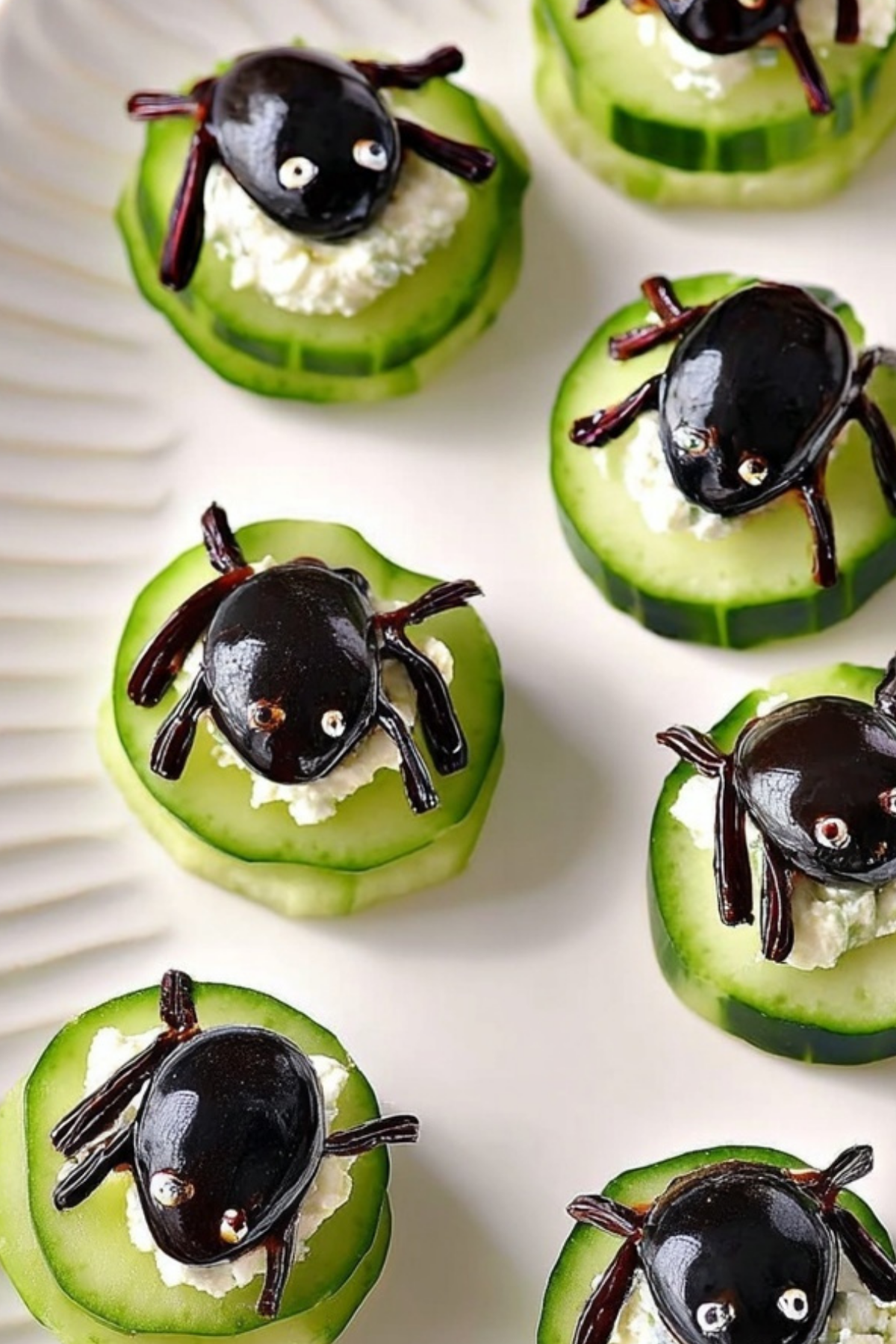 Keto Spider Cucumber Appetizer Bites – Fun Halloween Snacks