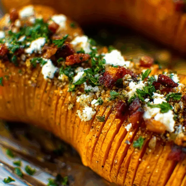 Loaded Hasselback Butternut Squash with Goat Cheese and Thyme