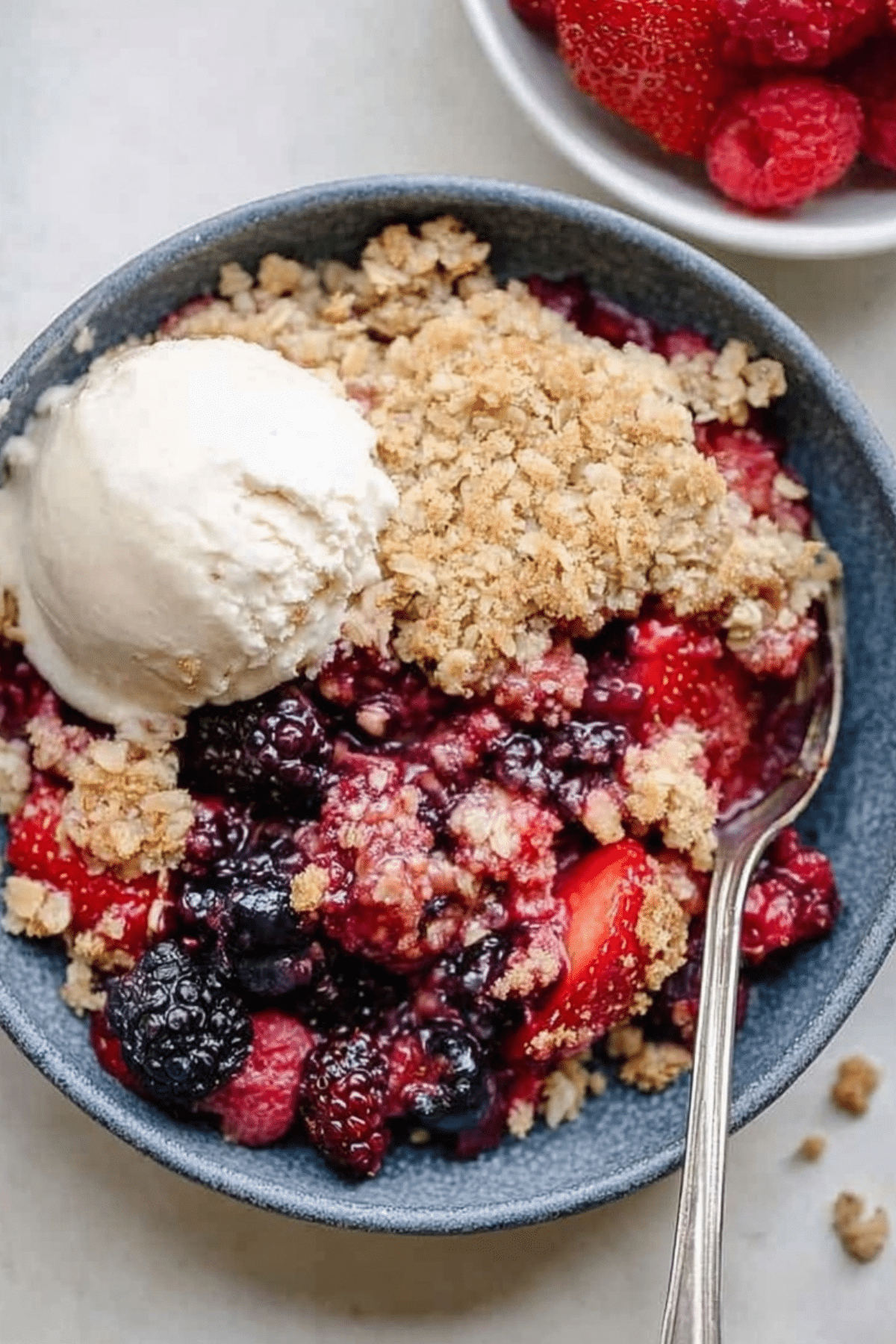 Mixed Berry Crisp with fresh berries and buttery crumble topping
