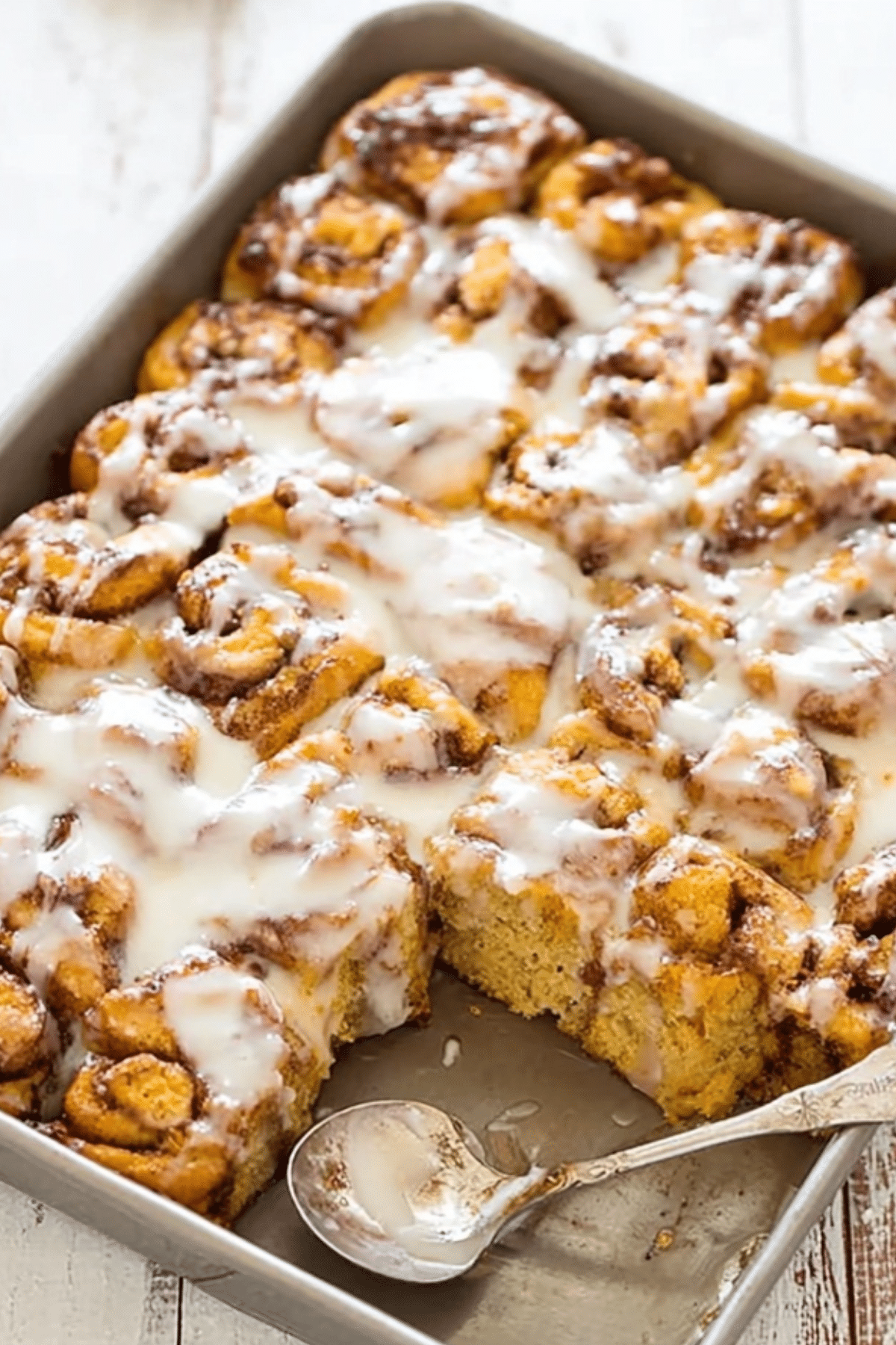 Pumpkin Cinnamon Roll Bake - Cozy fall breakfast recipe
