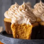Moist pumpkin cupcakes with cream cheese frosting