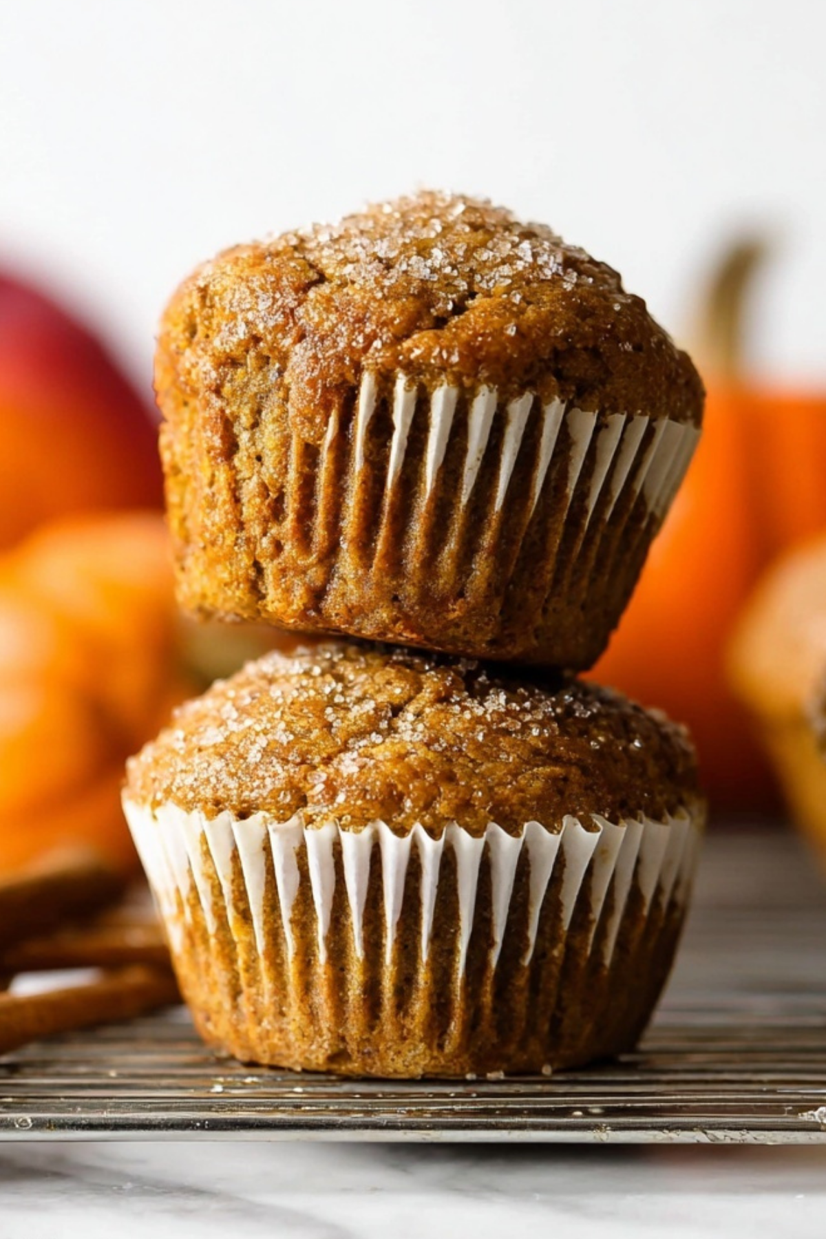 Pumpkin Muffins fresh from oven with golden tops