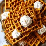 Pumpkin Spice Waffles Recipe with crispy edges and soft interior.