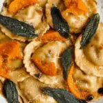 Roast Pumpkin Agnolotti with brown butter and sage"