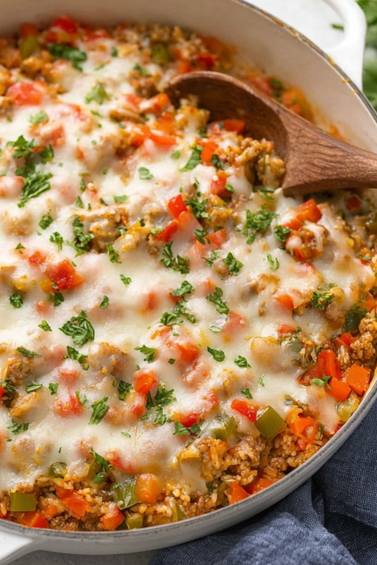 stuffed pepper casserole recipe with sausage and mozzarella cheese