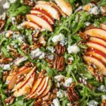 Apple Arugula Salad with goat cheese and maple pecans
