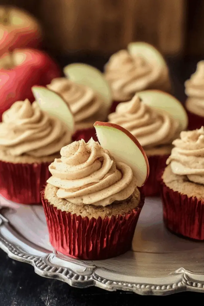 Apple Cider Cupcakes with Spiced Buttercream Frosting