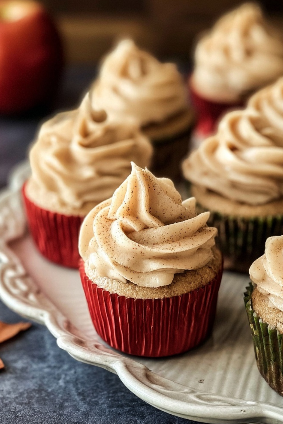 Apple Cider Cupcakes with Spiced Buttercream Frosting