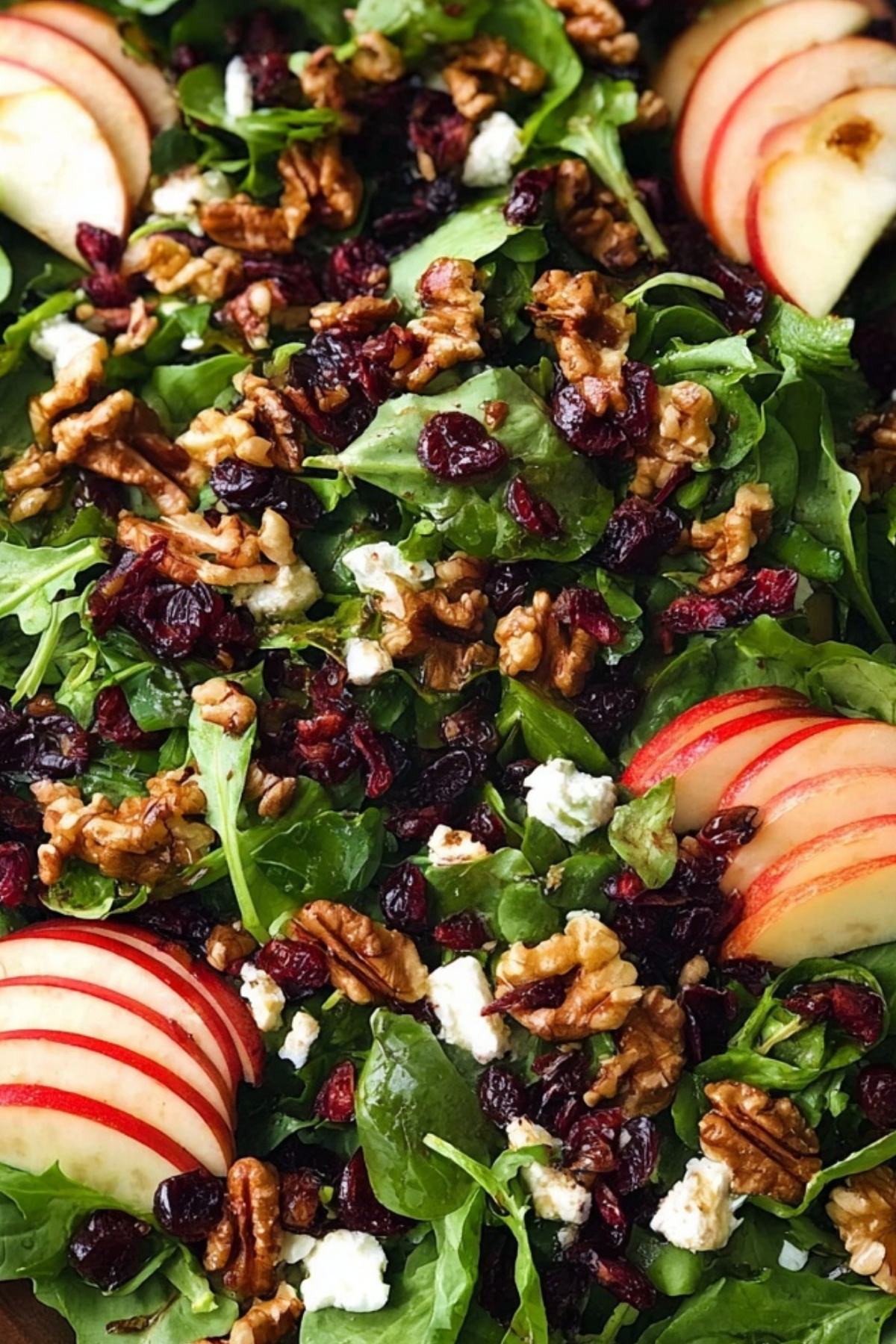 Apple Cranberry Walnut Salad with feta, apples, and walnuts