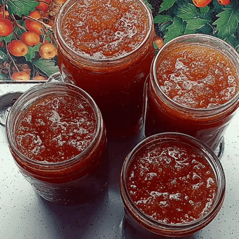 Autumn Jam made with apples, pears, and plums in jars