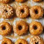 baked pumpkin donuts with maple glaze on cooling rack