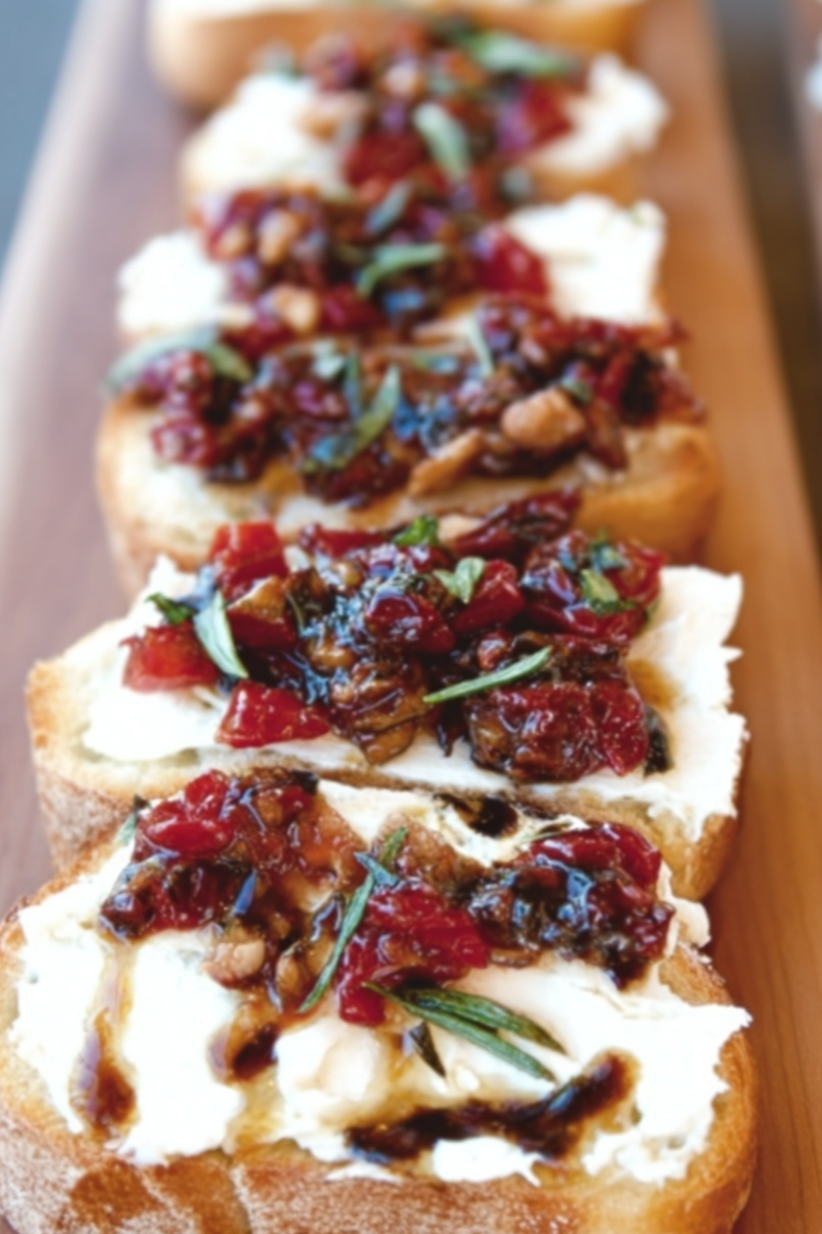 Bruschetta Bar with mascarpone, fruit, and toppings on toasted baguette