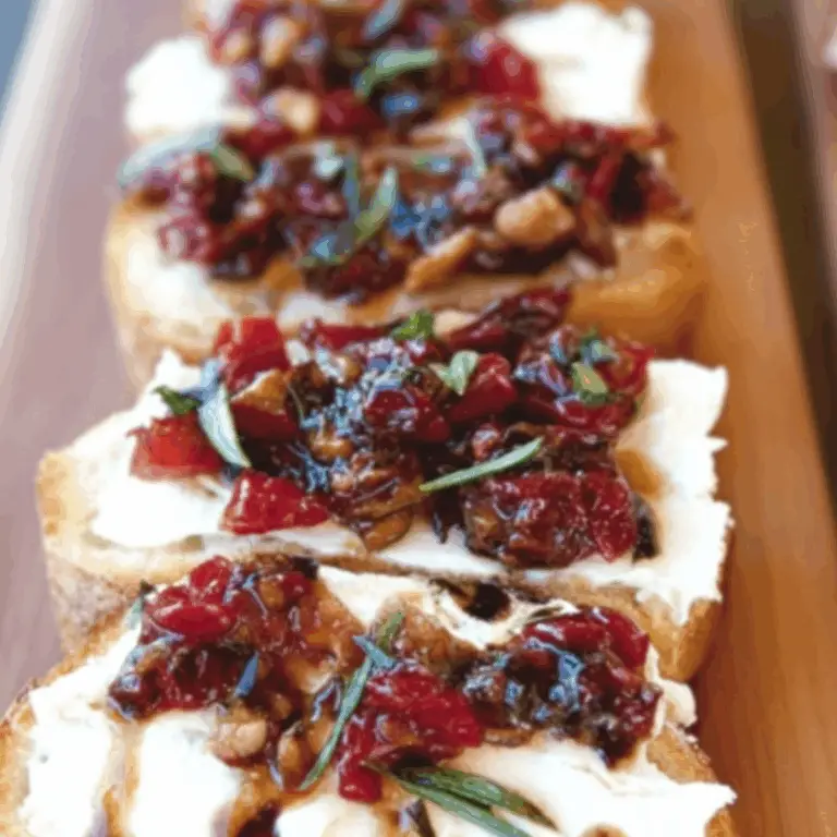 Bruschetta Bar with mascarpone, fruit, and toppings on toasted baguette