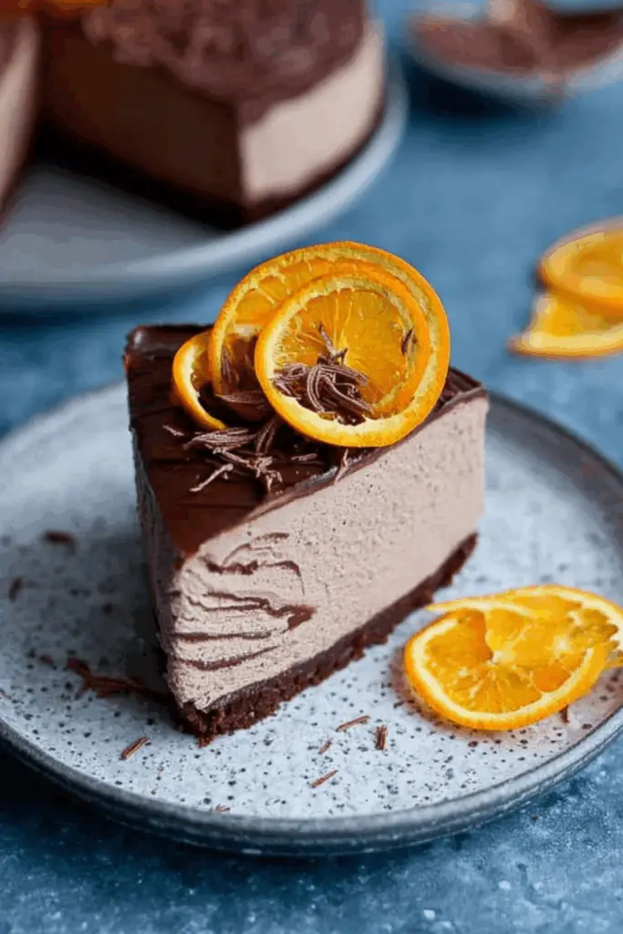 chocolate orange cheesecake with Terry’s chocolate and orange zest