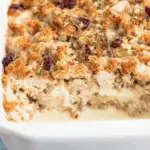 Creamy turkey casserole with peas, carrots, and cheese
