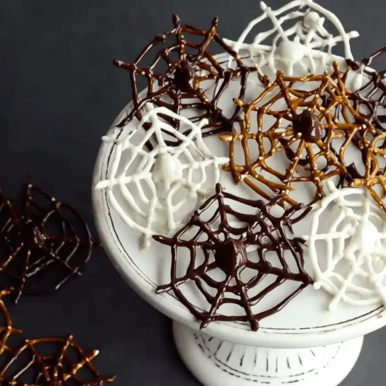 Halloween Chocolate Pretzel Spider Webs - A spooky and delicious Halloween treat