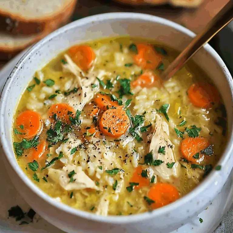 Healing Chicken Soup in a bowl with herbs and vegetables