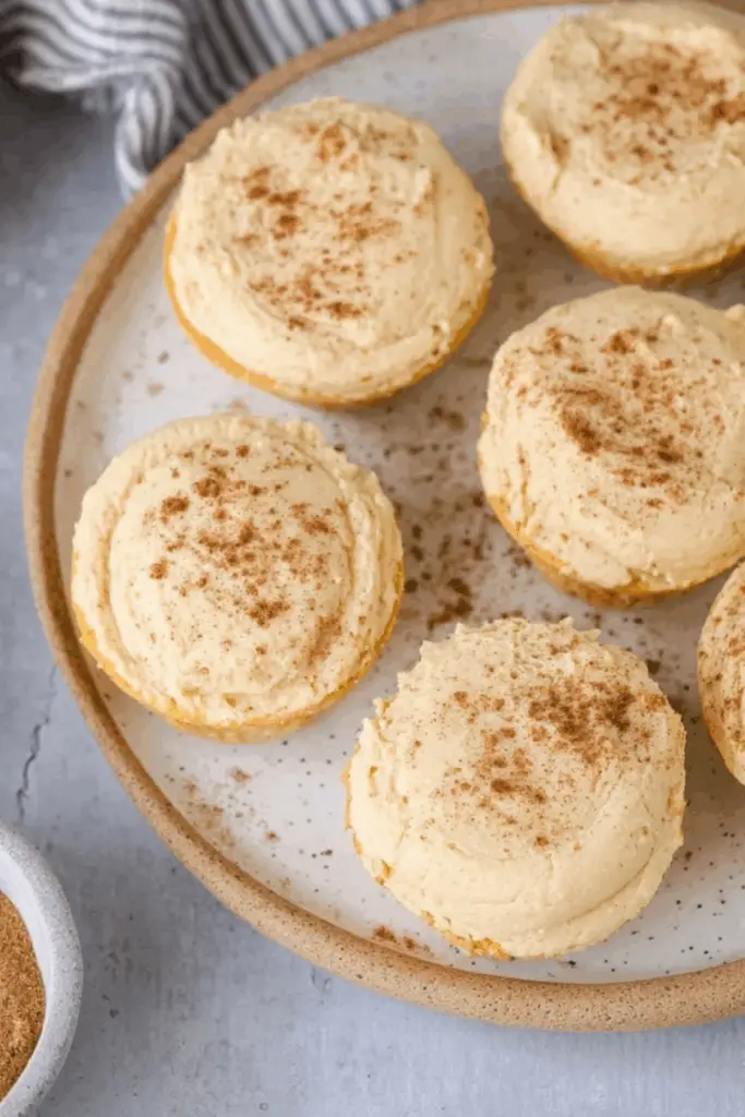 Healthy Pumpkin Cheesecakes with almond flour crust