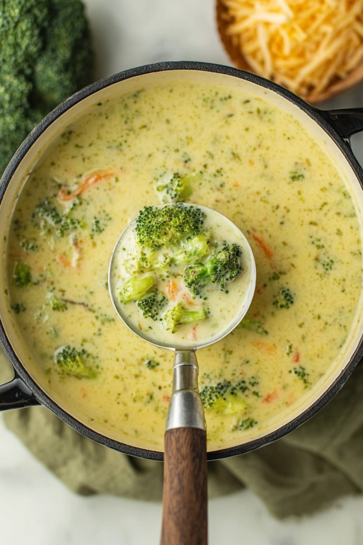 High Protein Broccoli Cheddar Soup Recipe with Cottage Cheese and Cheddar