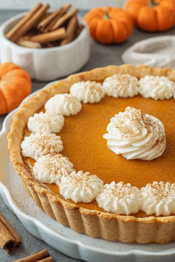 Fresh Homemade Pumpkin Pie ready to serve
