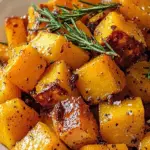 honey roasted butternut squash recipe, golden roasted squash with honey and cinnamon