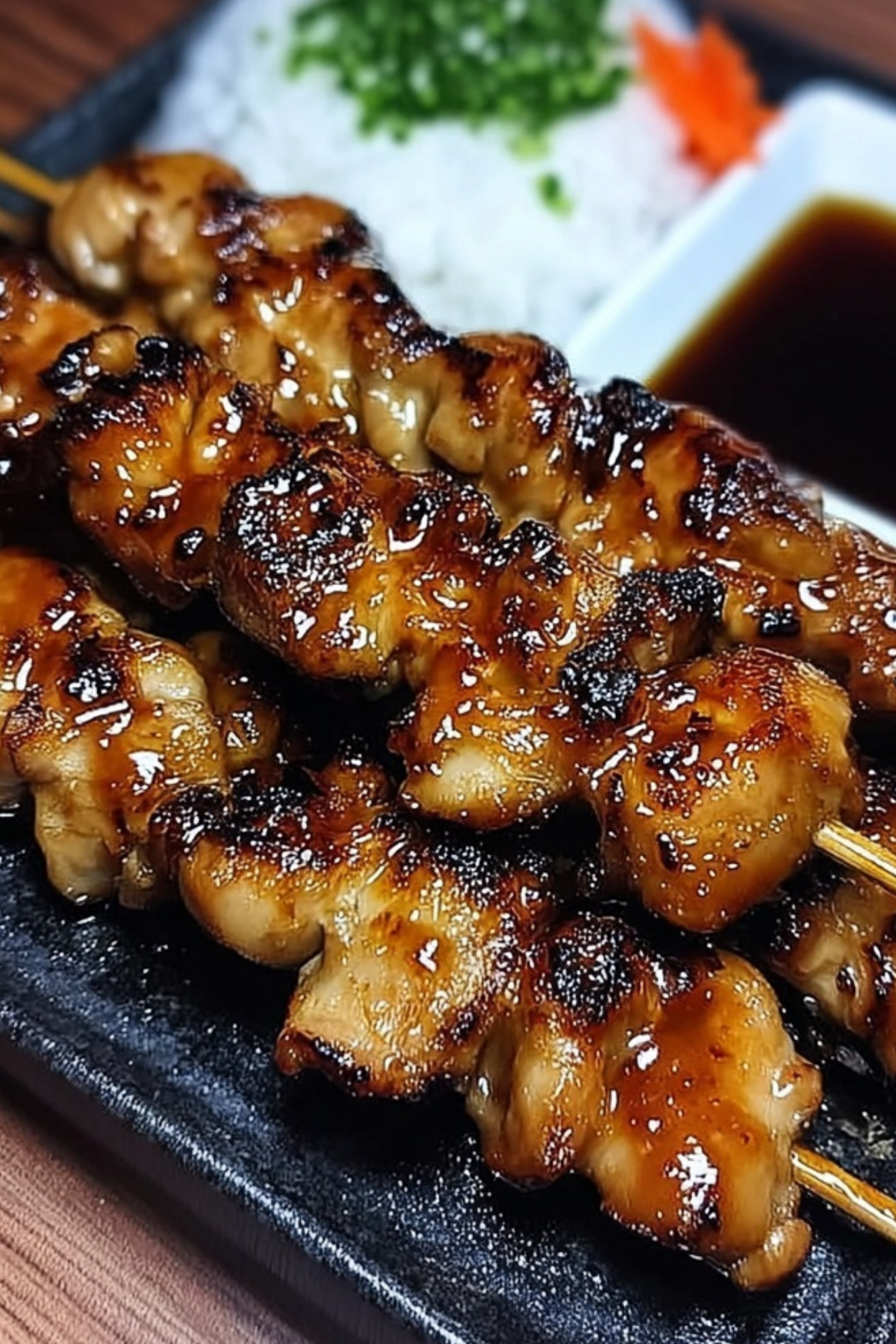 Japanese Chicken Yakitori skewers grilled to perfection