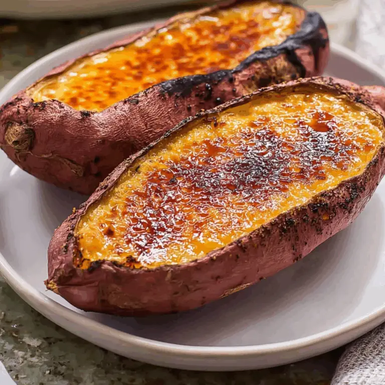 Japanese Sweet Potato Crème Brûlée with caramelized sugar topping