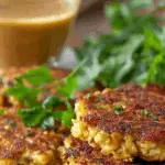 crispy leftover stuffing cakes served with gravy