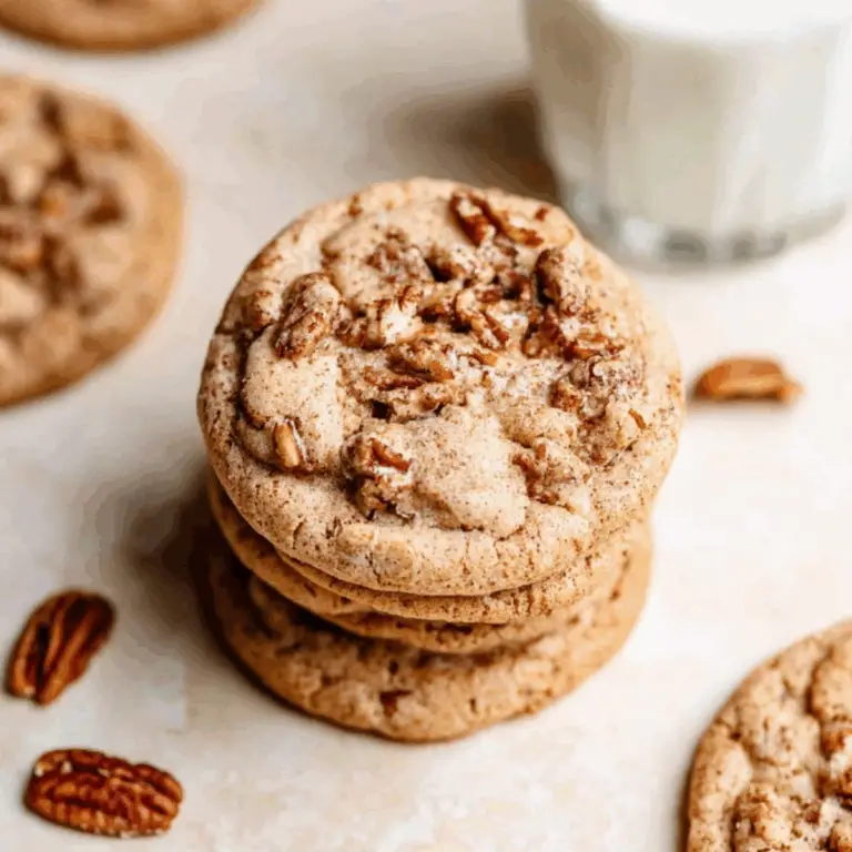 Freshly baked maple pecan cookies on a cooling rack