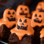 Melted Jack O’ Lantern Brownies Halloween dessert