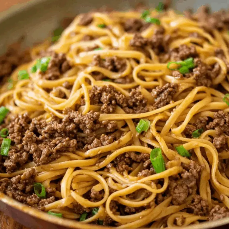 Mongolian Ground Beef Noodles recipe