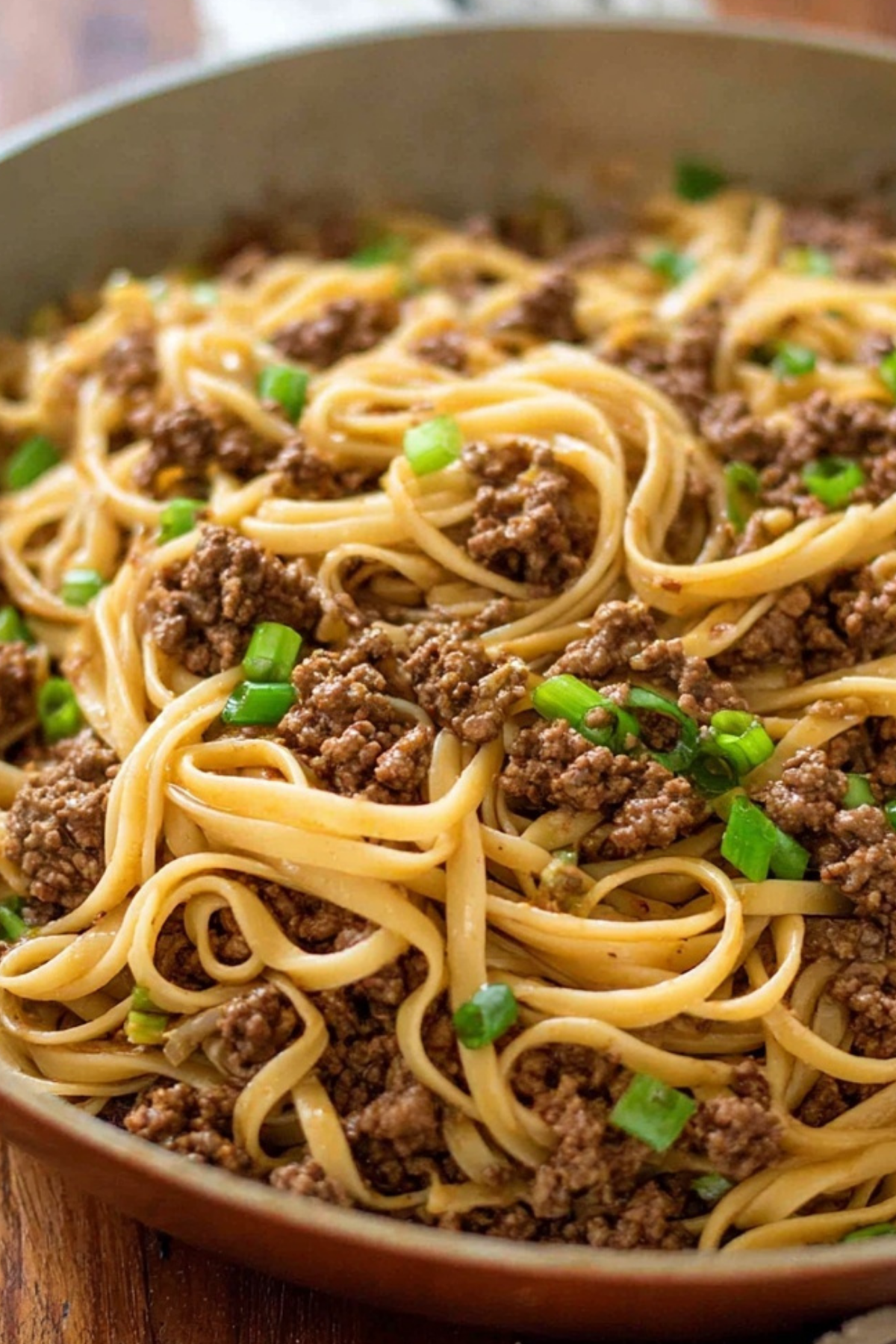 Mongolian Ground Beef Noodles recipe