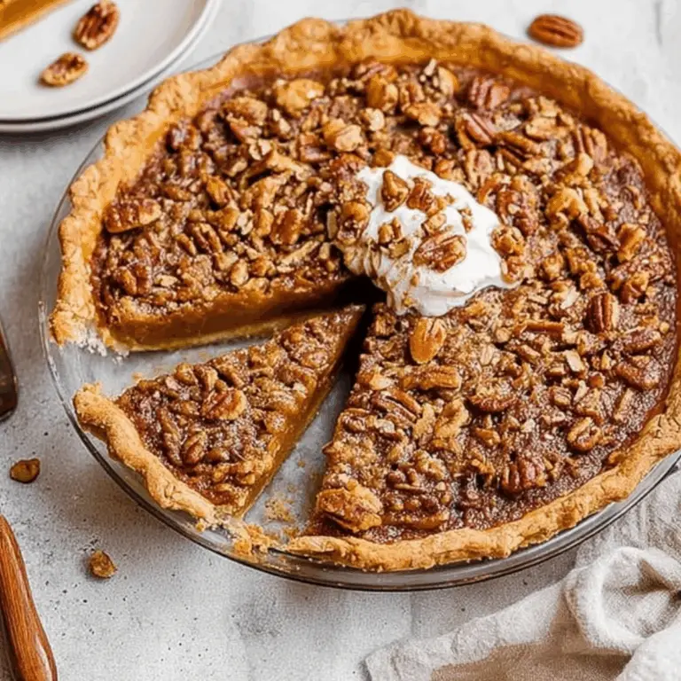 Praline Pumpkin Pie with crunchy pecan topping