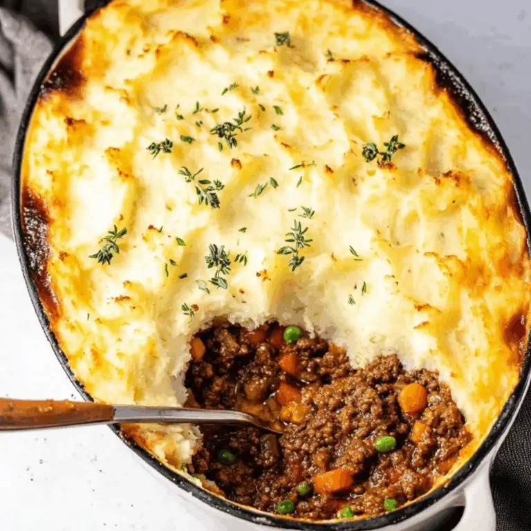 Shepherd’s Pie Recipe with mashed potatoes and red wine gravy