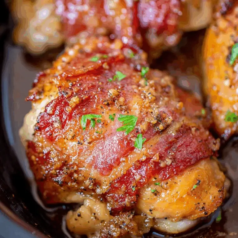slow cooker bacon brown sugar garlic chicken on plate