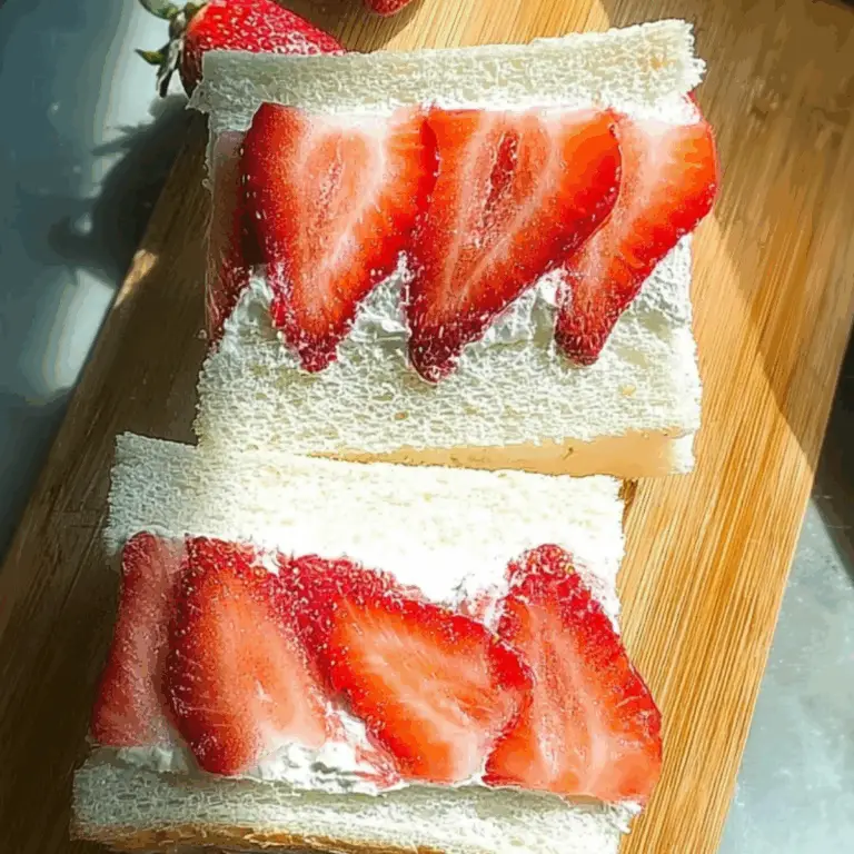 Strawberry Sando – Japanese Fruit Sandwich with whipped cream and fresh strawberries