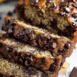 Super Moist Chocolate Chip Banana Bread with chocolate chips and a soft, tender crumb
