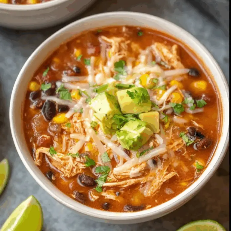 Chicken Taco Soup served with toppings like cheese and sour cream