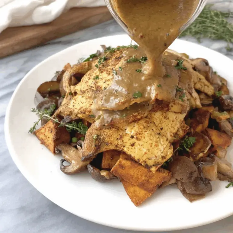 Vegan Turkey recipe made with seasoned tofu