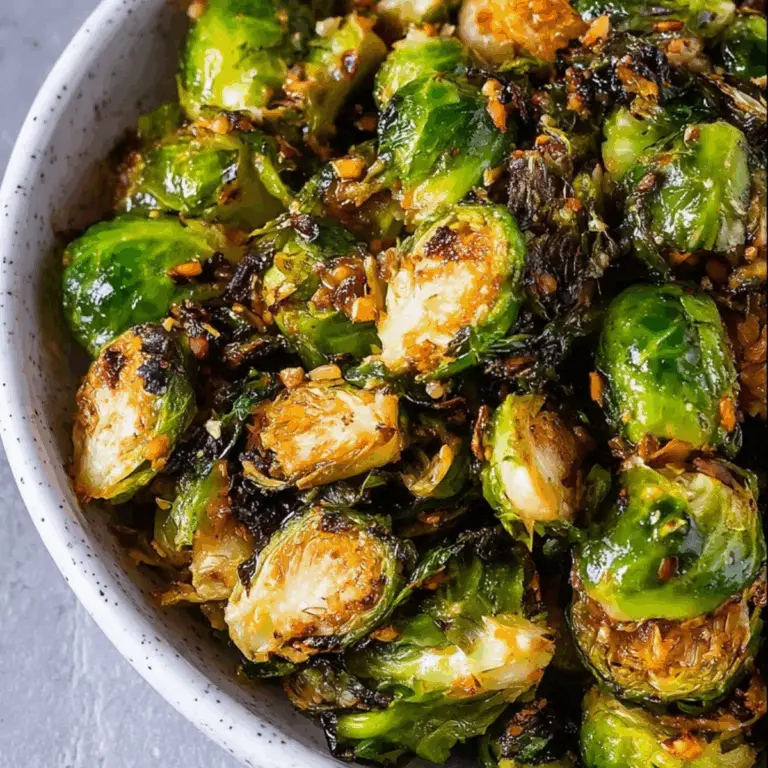 : Crispy Air Fryer Brussels Sprouts served on a plate