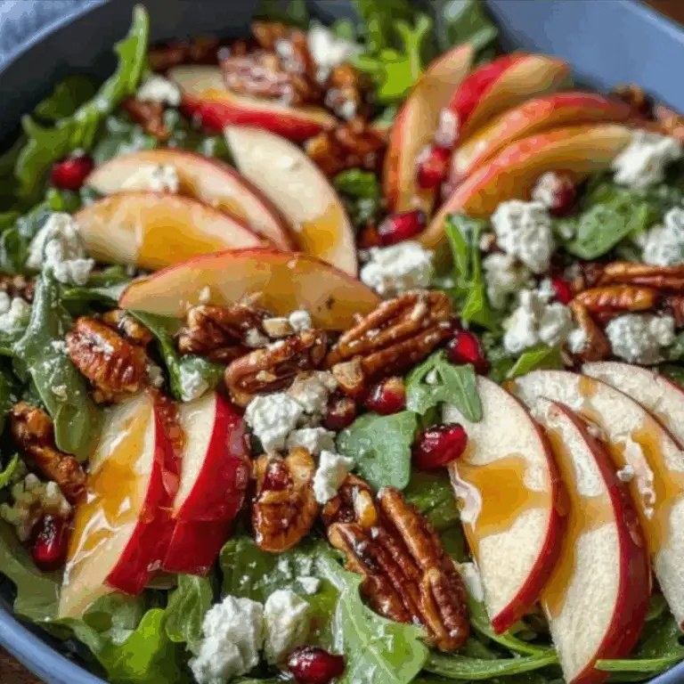 Autumn Harvest Honeycrisp Apple and Feta Salad with feta, apples, and pecans