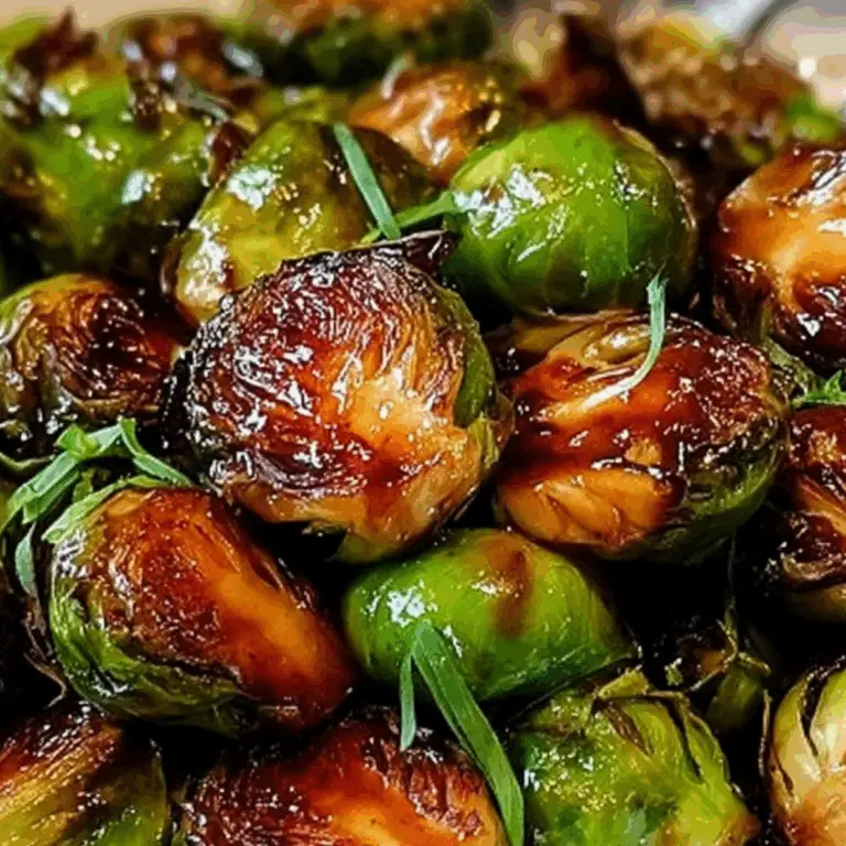 Balsamic Glazed Brussels Sprouts on a plate with a crispy exterior and rich glaze
