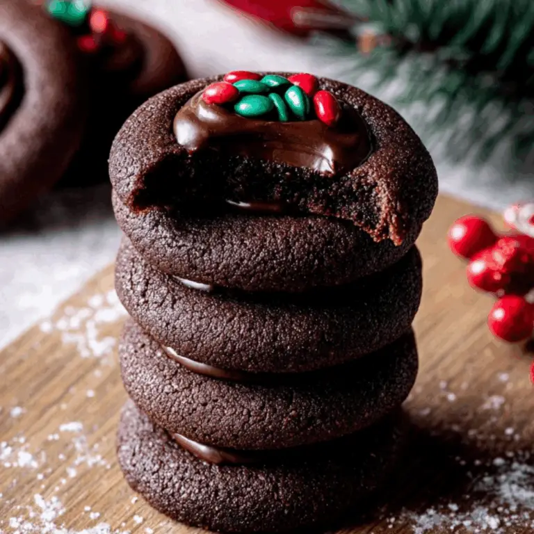 chocolate thumbprint cookies with ganache filling