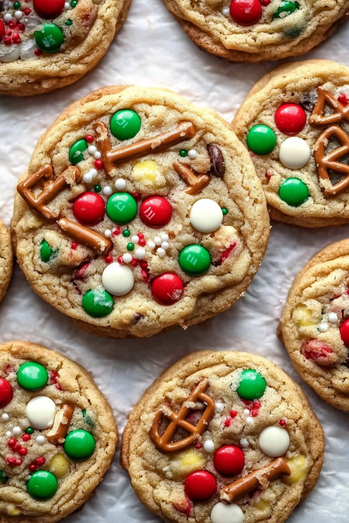 Christmas Kitchen Sink Cookies with chocolate chips and nuts