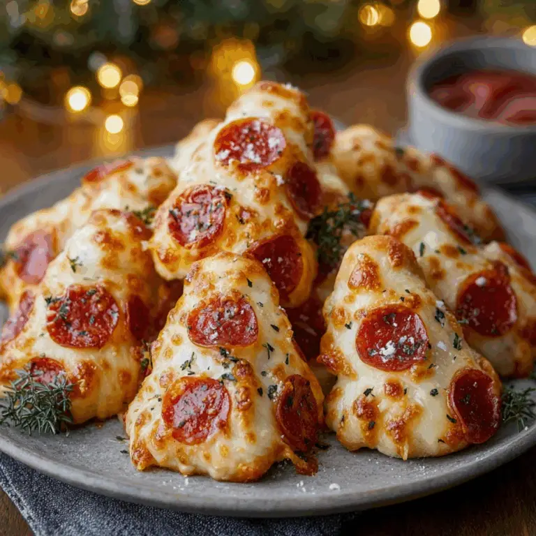 Christmas Pizza Bites served as a holiday tree