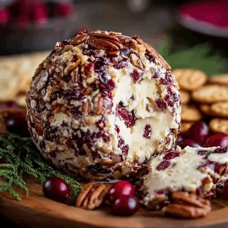 Cranberry Pecan Cheese Ball served with crackers