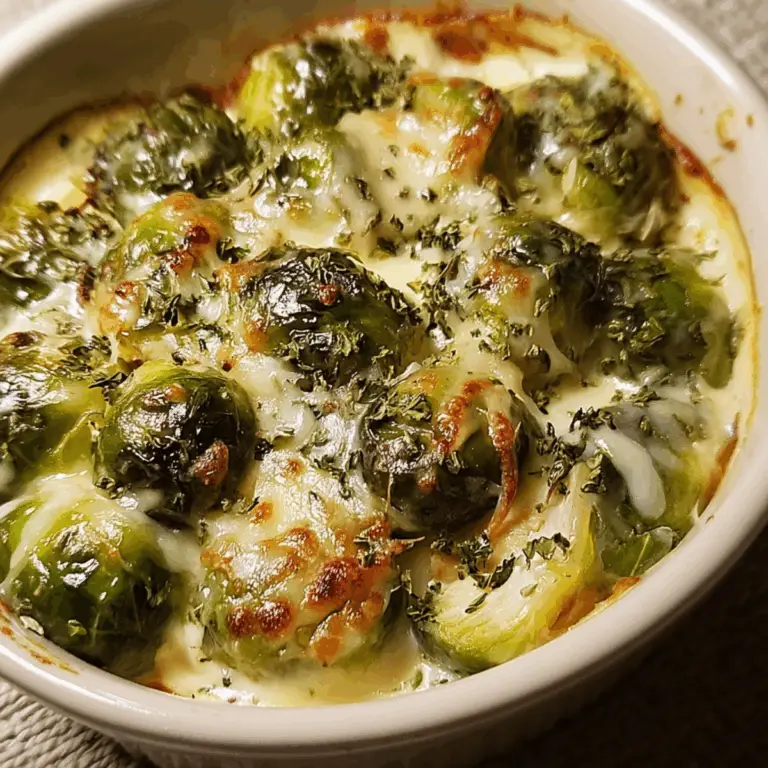 Creamed Brussels Sprouts in a rich creamy sauce