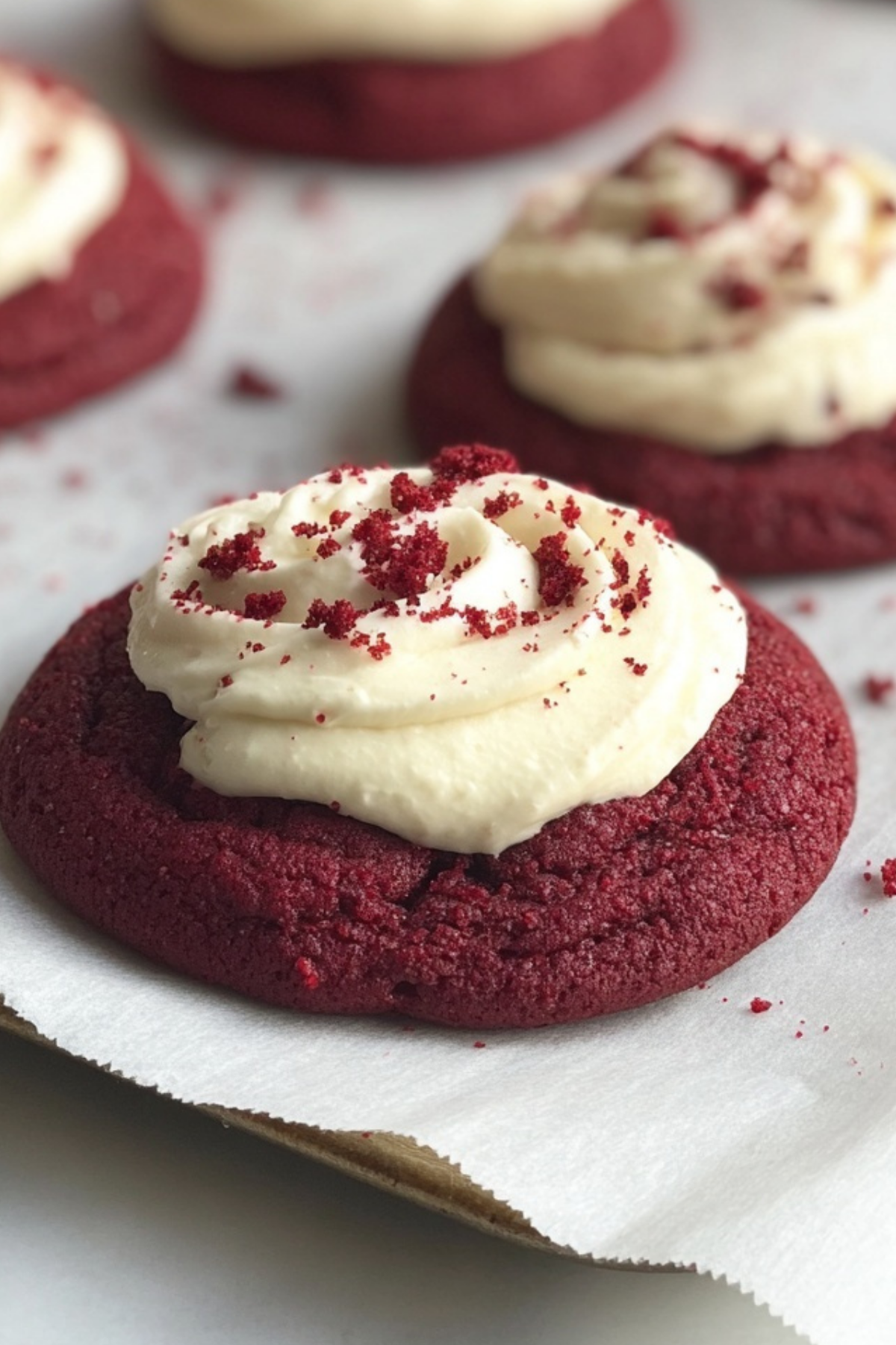 Crumbl Copycat Red Velvet Cookies